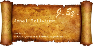 Jenei Szilviusz névjegykártya